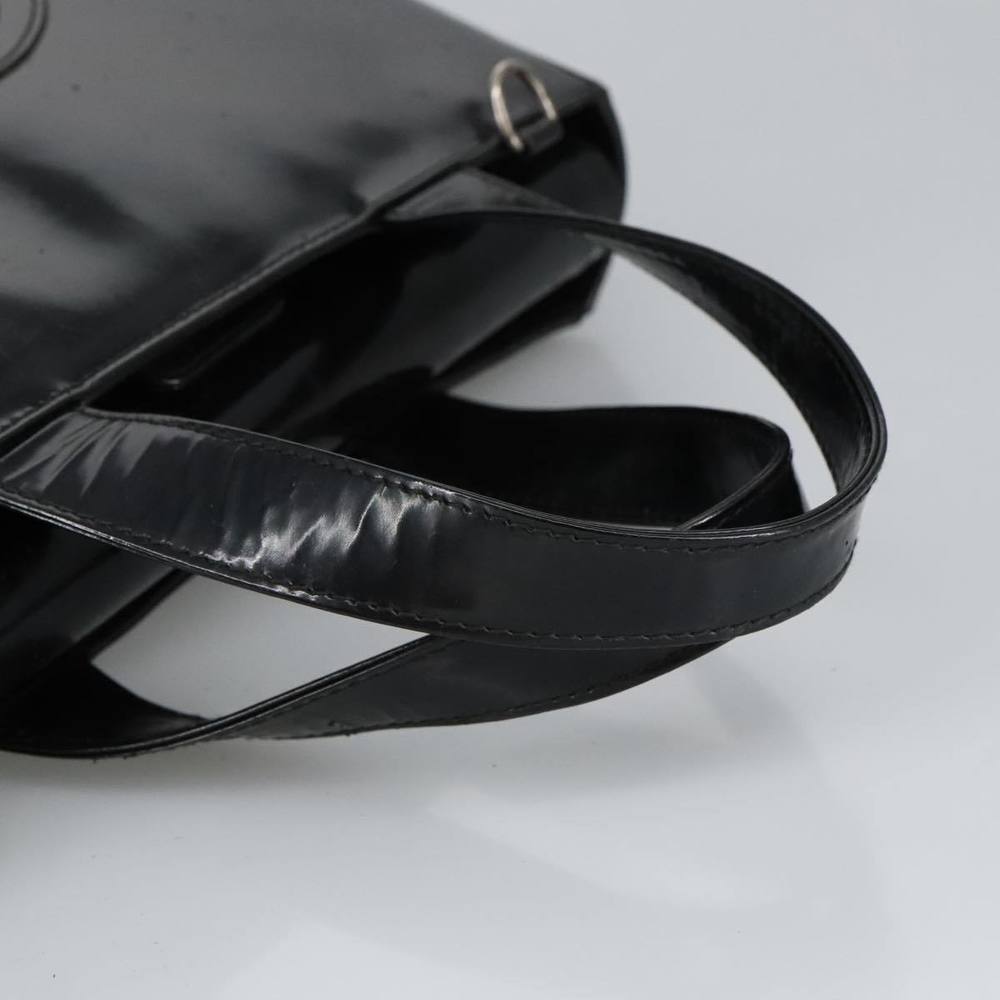 GUCCI Hand Bag Enamel 2way Black Silver 000 1013 0504 Auth fm3966 - Picture 7 of 16